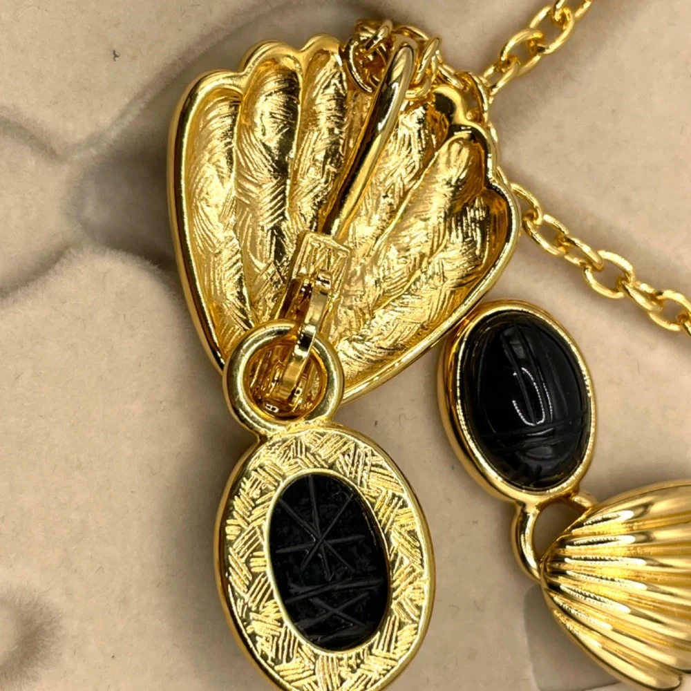 Weingeroff Signed QVC Interchangeable Pendant Pierced Earrings Scarab Set With B - Picture 8 of 12